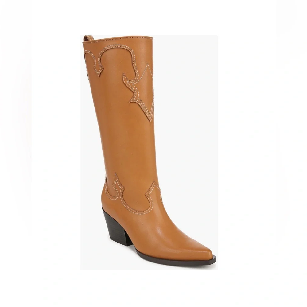 Zodiac Dawson Cowboy Boots Pointy Toe & Knee High Cuoio Brown Women’s Size 6.5